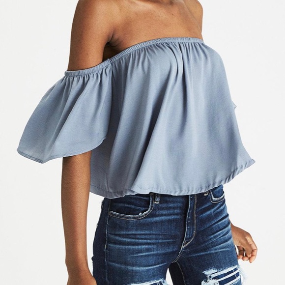 AEO Blush Off-Shoulder Silky Top - Picture 6 of 6